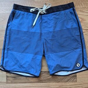 Vouri Board Short - Blue Striped - Size 32 w/8" inseam